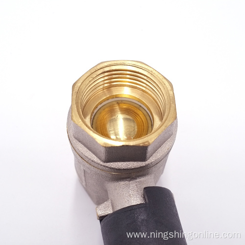 Brass ball vale with PVC handle
